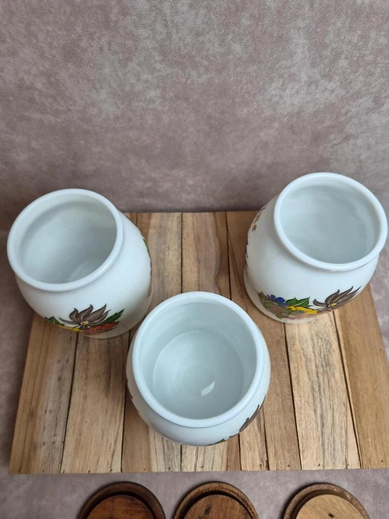 Lot de 3 potes de provision vintage Brf – Café, Farinha e Açúcar – vidro opalino – photo 5